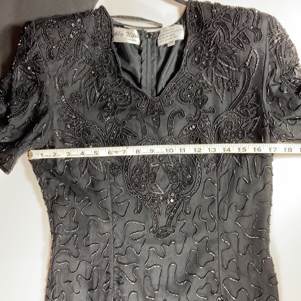 Silky Nites NY Beaded Cocktail Dress, EUC, Vintage - Picture 5 of 5